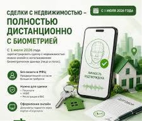 Как подать документы на регистрацию недвижимости  с использованием биометрии